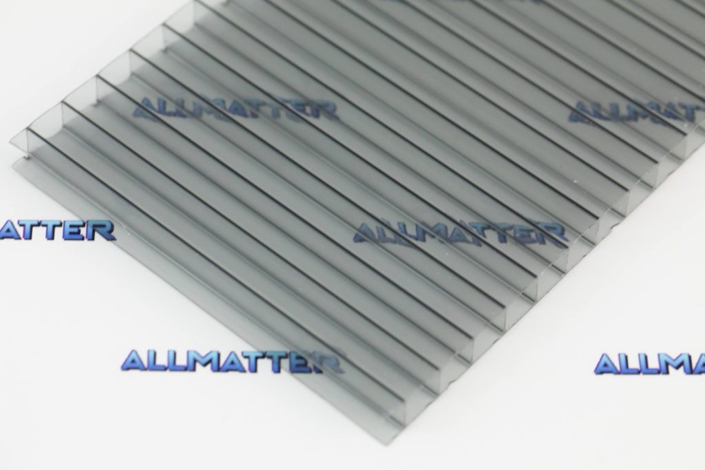 Poliwęglan komorowy dymiony szary 10mm, 7m, wzmocniony.