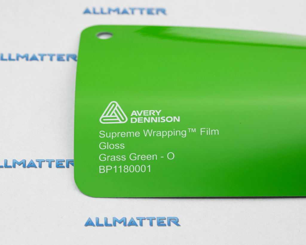Błyszczący zielony próbnik folii Avery Dennison Supreme Wrapping Film