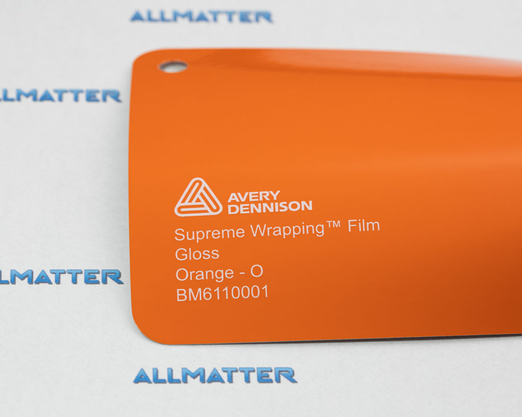 Pomarańczowa próbka folii glossy Avery Dennison Supreme Wrapping Film