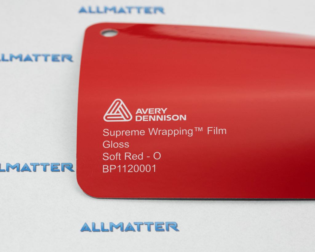 Próbka folii Avery Dennison w kolorze czerwonym Soft Red O