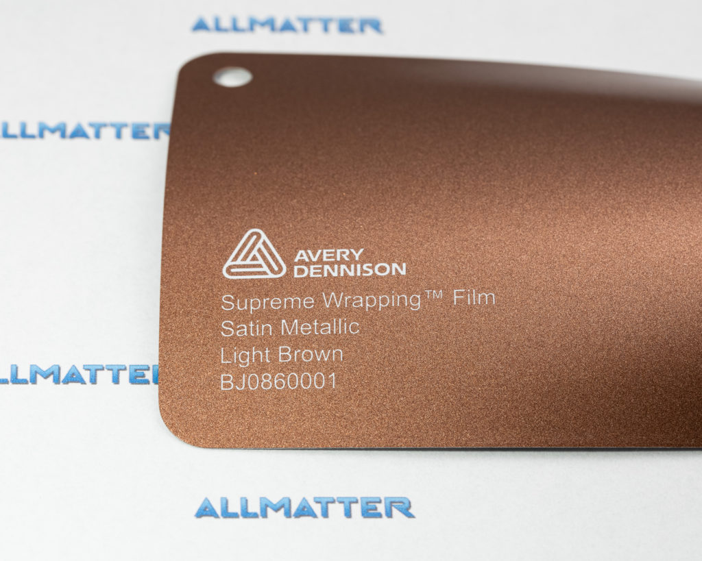 Próbka folii Avery Dennison w kolorze satynowego brązu metalicznego